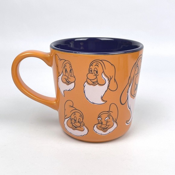 Disney The Seven Dwarfs Off To Work Crew Orange 16 oz Ceramic Coffee Mug Cup - Picture 3 of 6